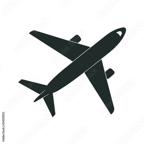 Airplane Silhouette Flight Vector Icon Design