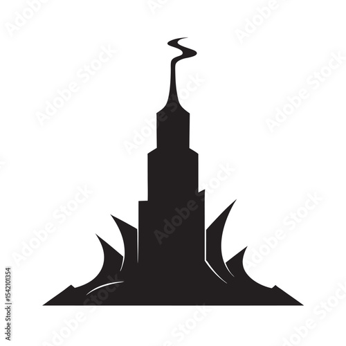 Brain Responsive Building Silhouette Vector Design