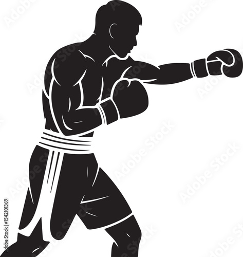 Boxer in Fighting Stance Silhouette

Punching Boxer Vector Design

Boxing Match Action Silhouette

Champion Boxer with Gloves Silhouette

Boxer Training in Ring Vector Art
