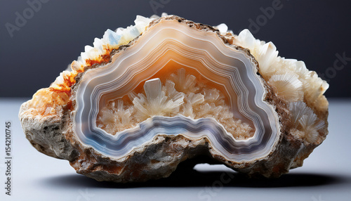 agatized fossil coral symbiosis of agate and crystal