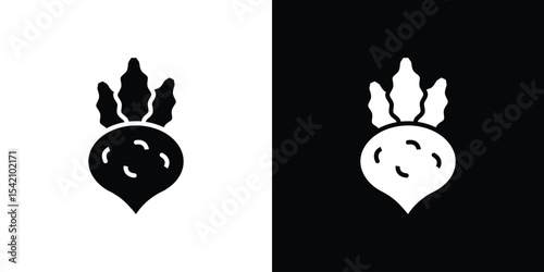 Radish icon black silhouette for web, and mobile app