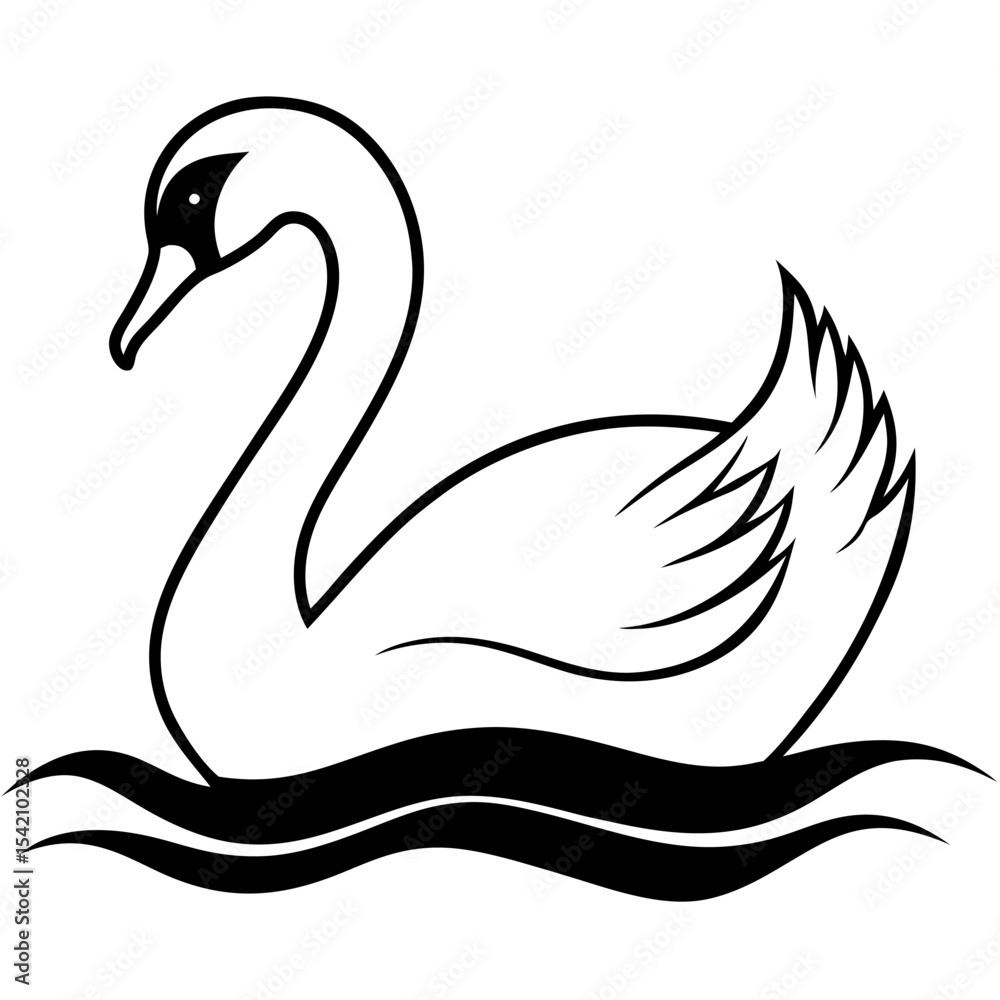Fototapeta premium black swan vector illustration