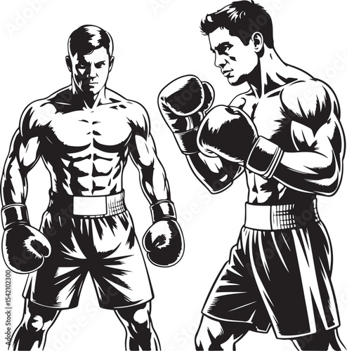 Boxer in Fighting Stance Silhouette

Punching Boxer Vector Design

Boxing Match Action Silhouette

Champion Boxer with Gloves Silhouette

Boxer Training in Ring Vector Art