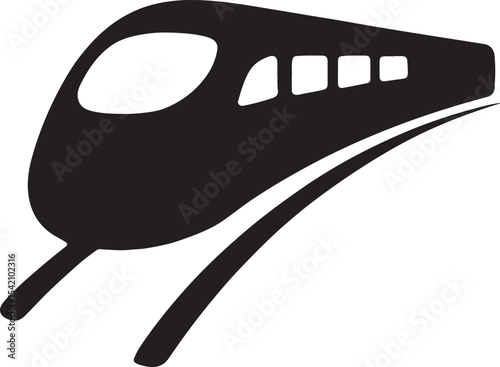 High-Speed Train – ¾ Perspective (curving track)