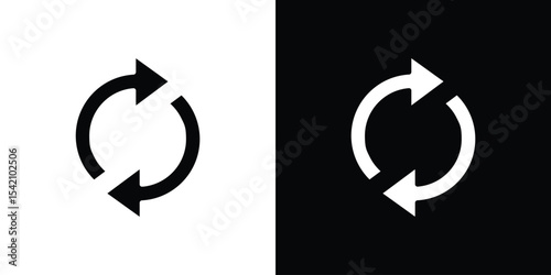 Refresh icon black silhouette for web, and mobile app