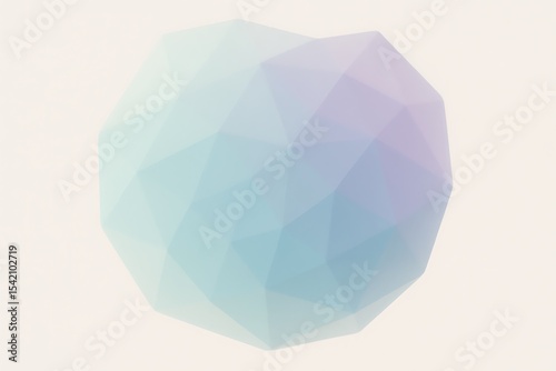 Abstract Geometric Sphere with Pastel Colors and Faceted Surface