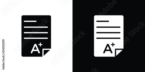 Report card icon black silhouette for web, and mobile app
