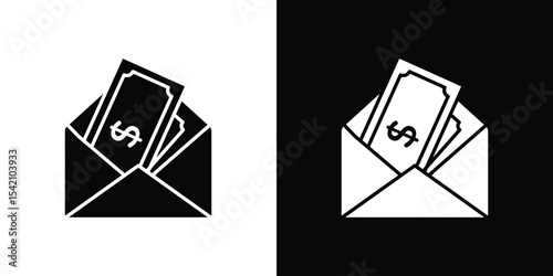 Salary icon black silhouette for web, and mobile app