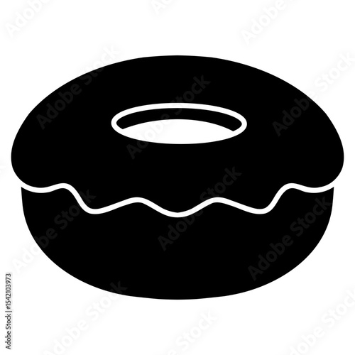 donut with cream icon logo vector