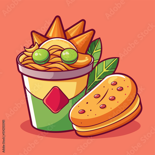 Delicious Snack Selection – Tasty Treats and Quick Bites Illustration