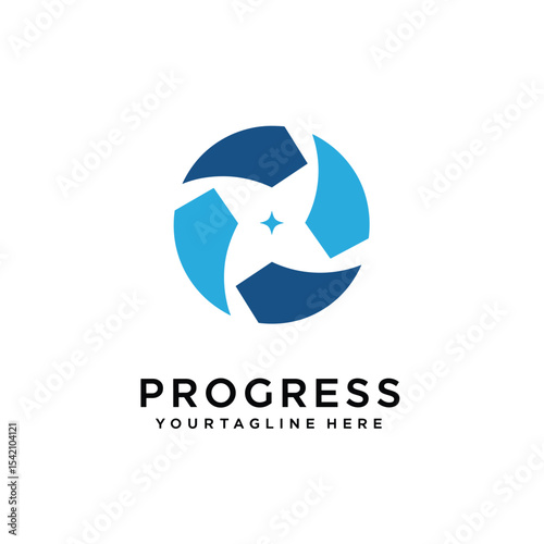 Logo Progress Man Icon Element Template Design Logos