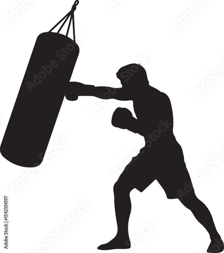 Boxer in Fighting Stance Silhouette

Punching Boxer Vector Design

Boxing Match Action Silhouette

Champion Boxer with Gloves Silhouette

Boxer Training in Ring Vector Art