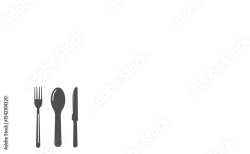 Spoon and Fork - Outline Icon - Pixel Perfect