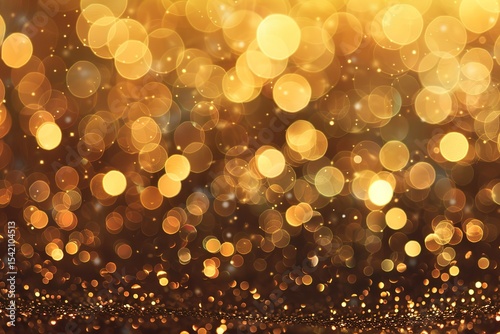 Golden Bokeh: Warm shimmering lights create a magical festive and glowing atmosphere