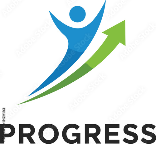 Logo Progress Man Icon Element Template Design Logos