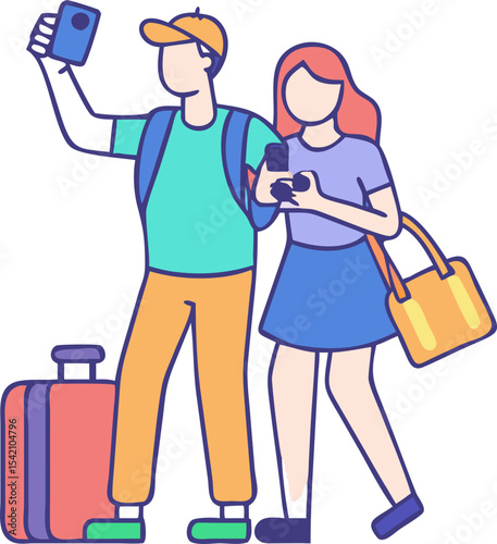 couple shopping vector illustration