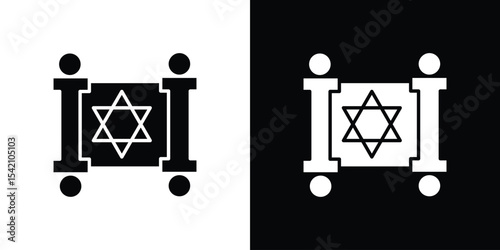 Scroll Torah icon black silhouette for web, and mobile app