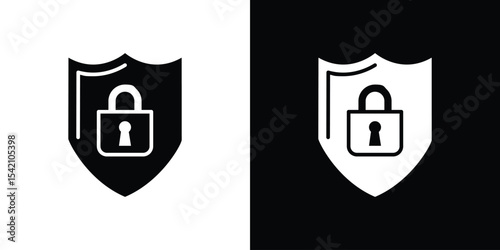 Security lock icon black silhouette for web, and mobile app