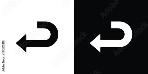 Send back icon black silhouette for web, and mobile app