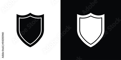 Shield icon black silhouette for web, and mobile app