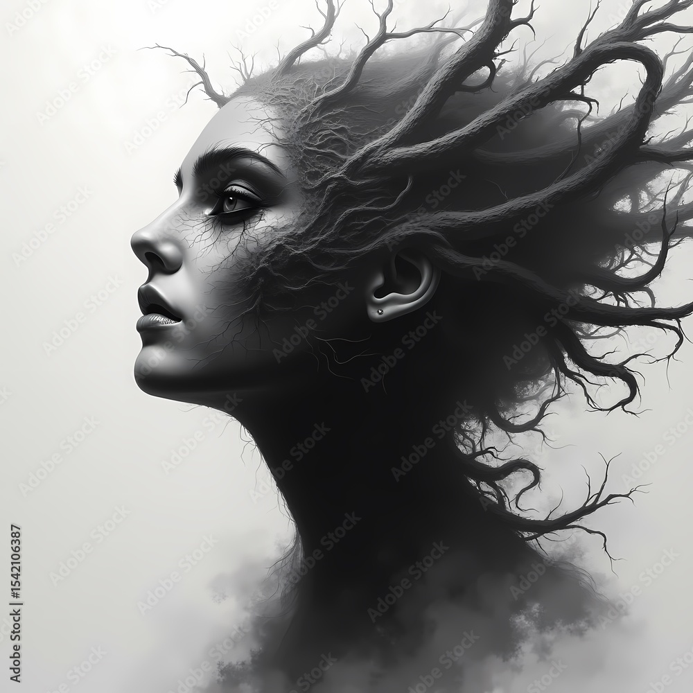 Fototapeta premium woman with long hair