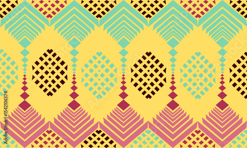 Geometric ethnic, design for decorative, clothing, carpet, background, fabric, handcraft, tribal, square, seamless, retro, draperies, geometric traditional ethnic, cushions, pillow, Print, pillowcase