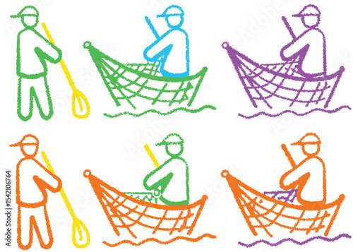 This set of vector shopping icons illustrates women with carts and baskets for retail store and supermarket purchases