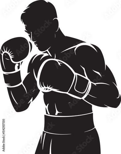Boxer in Fighting Stance Silhouette

Punching Boxer Vector Design

Boxing Match Action Silhouette

Champion Boxer with Gloves Silhouette

Boxer Training in Ring Vector Art