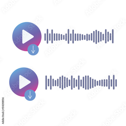 Soundtrack with play icon. Vector illustration