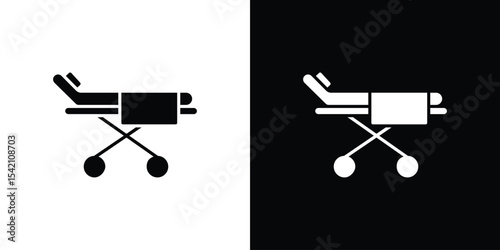 Stretcher icon black silhouette for web, and mobile app