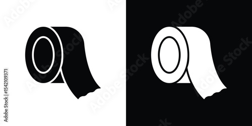Tape icon black silhouette for web, and mobile app