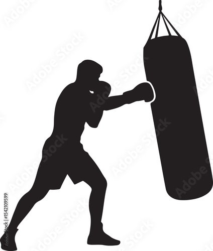 Boxer in Fighting Stance Silhouette

Punching Boxer Vector Design

Boxing Match Action Silhouette

Champion Boxer with Gloves Silhouette

Boxer Training in Ring Vector Art
