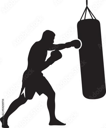 Boxer in Fighting Stance Silhouette

Punching Boxer Vector Design

Boxing Match Action Silhouette

Champion Boxer with Gloves Silhouette

Boxer Training in Ring Vector Art