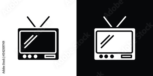 Television icon black silhouette for web, and mobile app