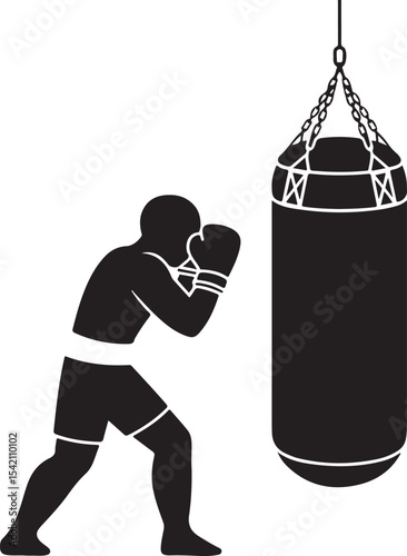Boxer in Fighting Stance Silhouette

Punching Boxer Vector Design

Boxing Match Action Silhouette

Champion Boxer with Gloves Silhouette

Boxer Training in Ring Vector Art