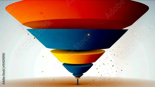 Colorful funnel structure filters down
