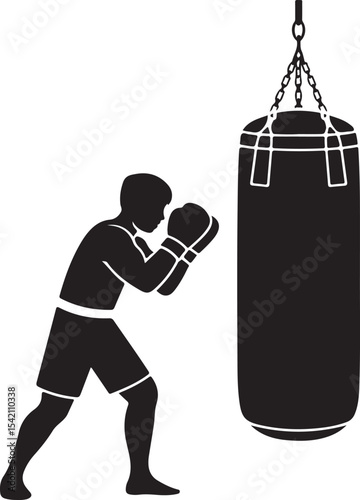 Boxer in Fighting Stance Silhouette

Punching Boxer Vector Design

Boxing Match Action Silhouette

Champion Boxer with Gloves Silhouette

Boxer Training in Ring Vector Art
