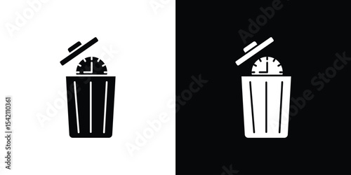 Time waste icon black silhouette for web, and mobile app