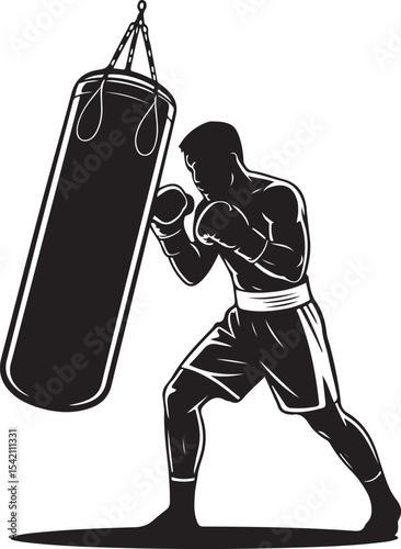 Boxer in Fighting Stance Silhouette

Punching Boxer Vector Design

Boxing Match Action Silhouette

Champion Boxer with Gloves Silhouette

Boxer Training in Ring Vector Art