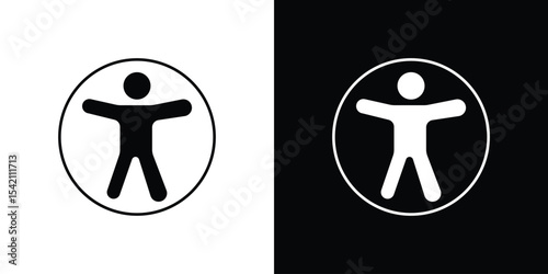 Universal access icon black silhouette for web, and mobile app