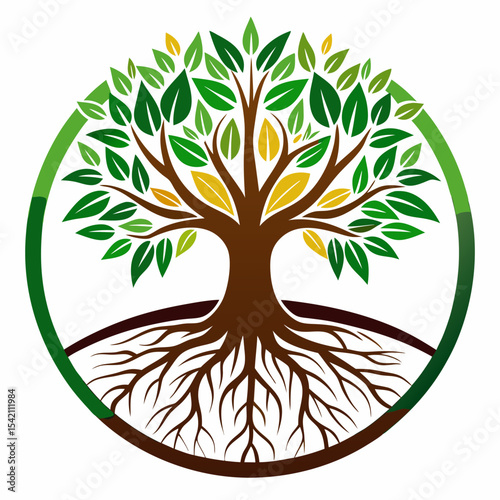 Tree Roots Logo Symbolizing Growth, Stability, and Strong Foundations
