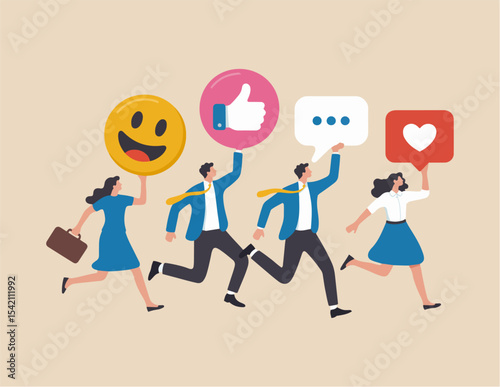 social media marketing, digital, video marketing, e-commerce, business concept, illustration