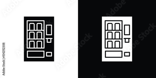 Vending machine icon black silhouette for web, and mobile app