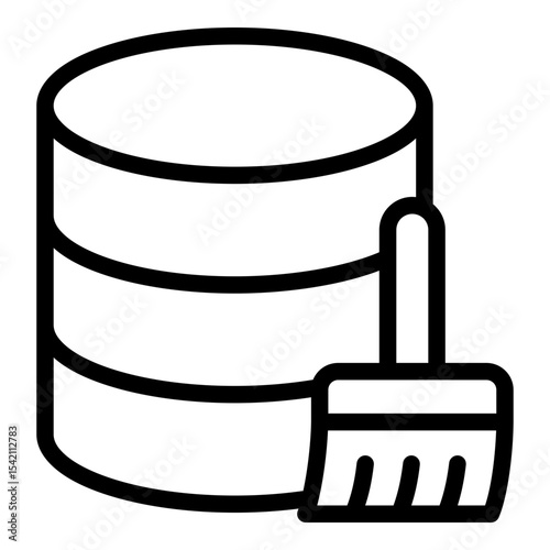 Data cleaning icon. Vector line icon