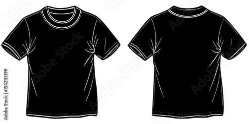 Black t shirt mockup front and back view