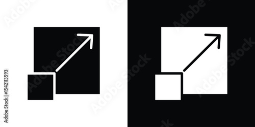 Window Maximize icon black silhouette for web, and mobile app