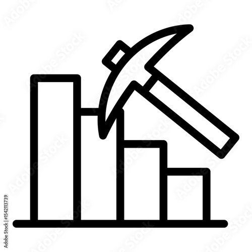 Data mining icon. Vector line icon
