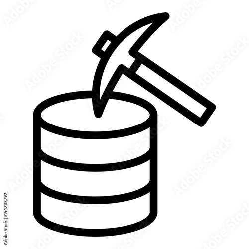 Data mining icon. Vector line icon
