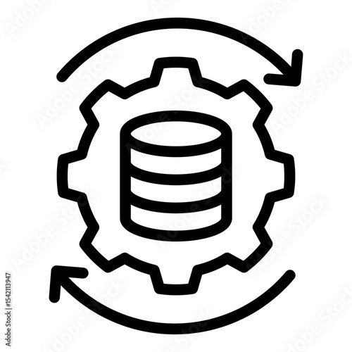 Data transformation icon. Vector line icon