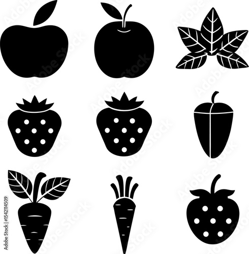 fruit berry vegetable food glyph icon vector set (1).eps